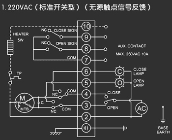 220VAC標準開關型<a href='http://m.wd568.com/Product/diefa/diandongdiefa/' target='_blank'>電動<a href='http://m.wd568.com/Product/diefa/' target='_blank'>蝶閥</a></a>接線圖