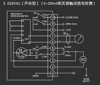 220VAC開關型<a href='http://m.wd568.com/Product/diefa/diandongdiefa/' target='_blank'>電動<a href='http://m.wd568.com/Product/diefa/' target='_blank'>蝶閥</a></a>接線圖