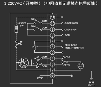 220VAC開關型<a href='http://m.wd568.com/Product/diefa/diandongdiefa/' target='_blank'>電動<a href='http://m.wd568.com/Product/diefa/' target='_blank'>蝶閥</a></a>接線圖